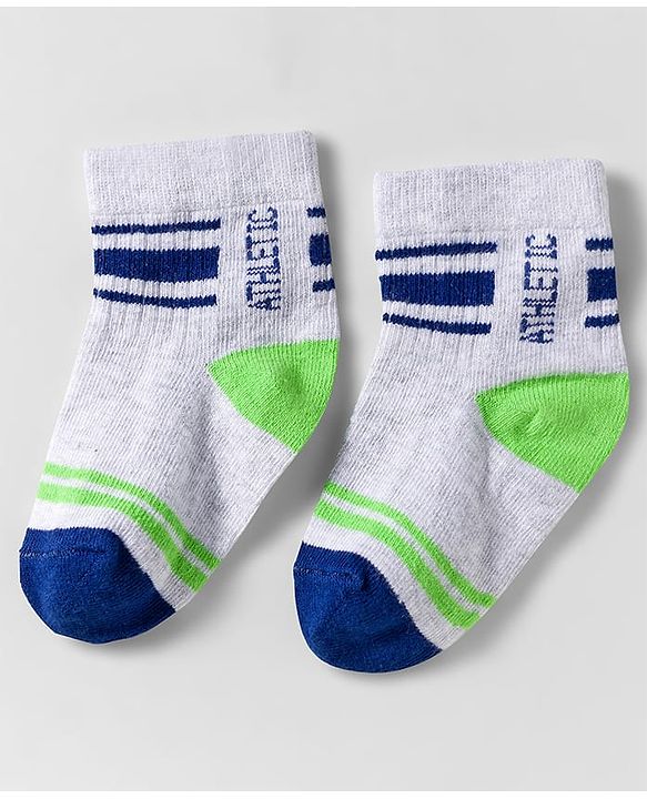 Cute Walk by Babyhug Knit Anti Bacterial Ankle Length Designed Socks  Pack of 3 - Multicolor