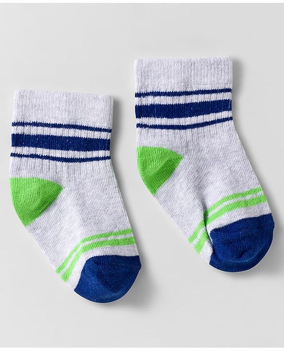 Cute Walk by Babyhug Knit Anti Bacterial Ankle Length Designed Socks  Pack of 3 - Multicolor