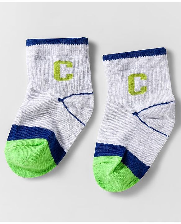 Cute Walk by Babyhug Knit Anti Bacterial Ankle Length Designed Socks  Pack of 3 - Multicolor