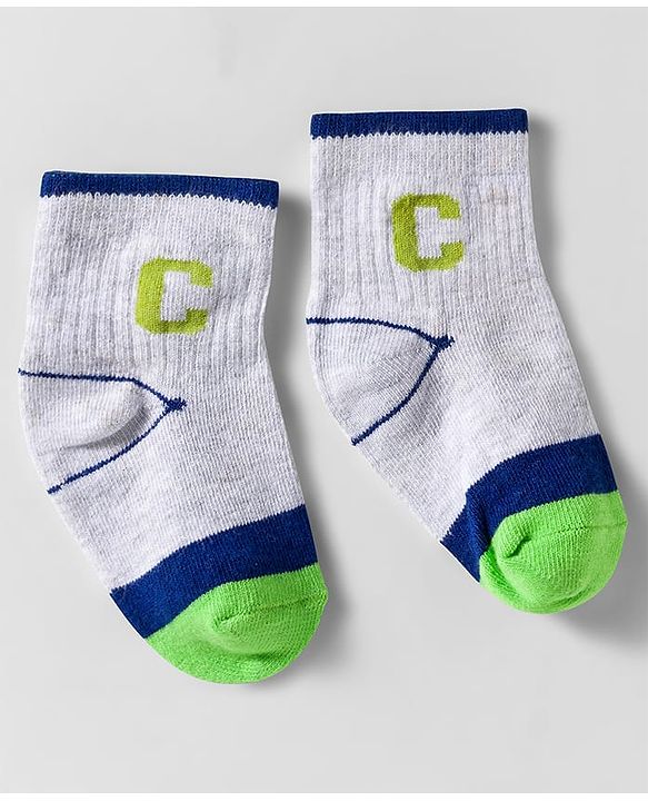 Cute Walk by Babyhug Knit Anti Bacterial Ankle Length Designed Socks  Pack of 3 - Multicolor