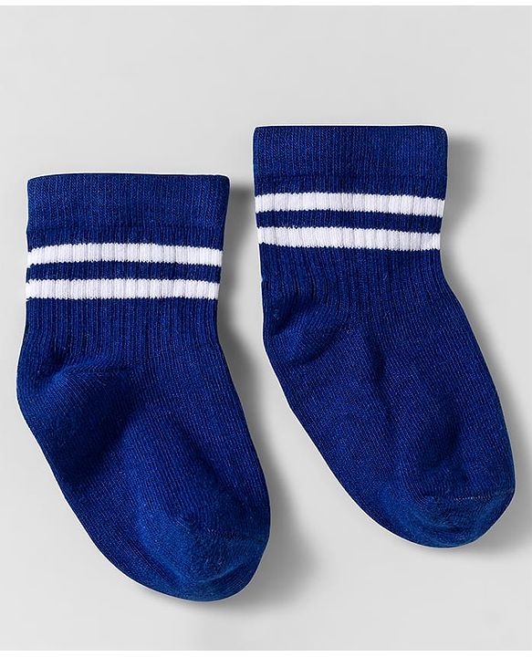 Cute Walk by Babyhug Knit Anti Bacterial Ankle Length Striped Socks Pack of 3 - Multicolor