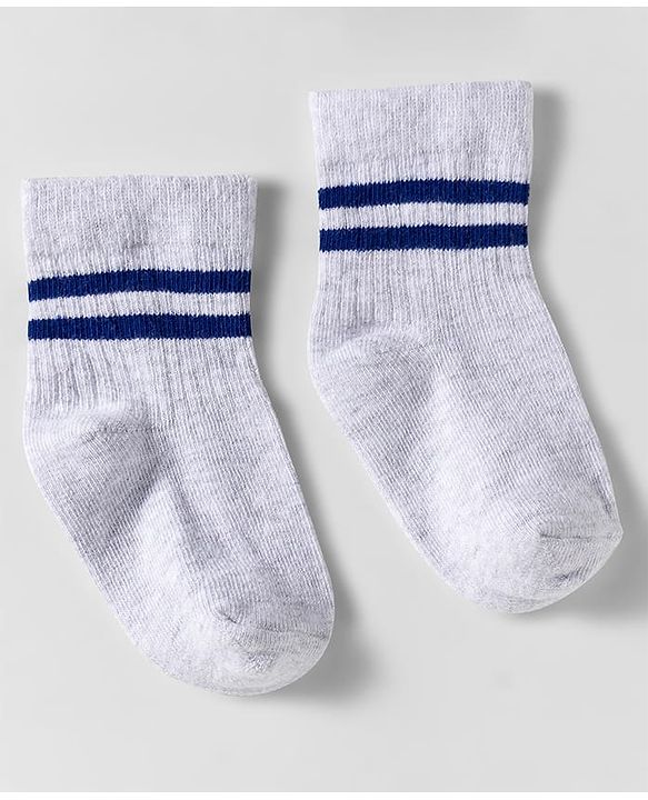 Cute Walk by Babyhug Knit Anti Bacterial Ankle Length Striped Socks Pack of 3 - Multicolor