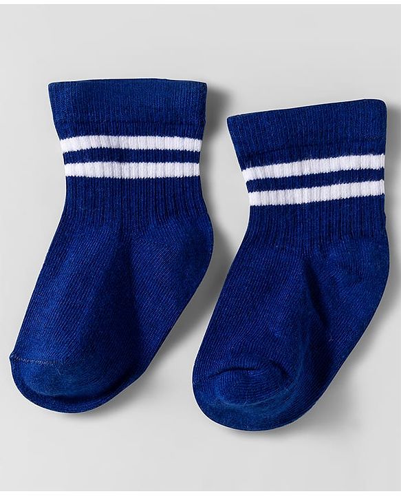 Cute Walk by Babyhug Knit Anti Bacterial Ankle Length Striped Socks Pack of 3 - Multicolor