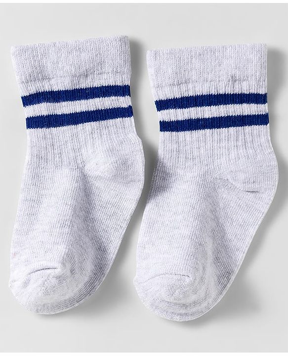 Cute Walk by Babyhug Knit Anti Bacterial Ankle Length Striped Socks Pack of 3 - Multicolor
