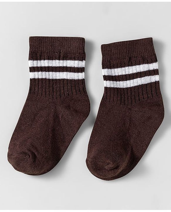 Cute Walk by Babyhug Knit Anti Bacterial Ankle Length Striped Socks Pack of 3 - Multicolor