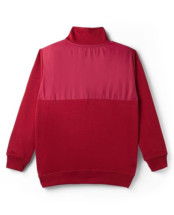 Pine Kids Looper Knit Winter Wear Solid Color T-Shirt & Joggers Set With Kangaroo Pocket - Maroon