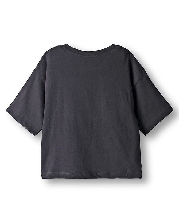 Pine Kids Single Jersey Knit Half Drop Shoulder Sleeves Top & Pant Set with Great Things Await Print - Black