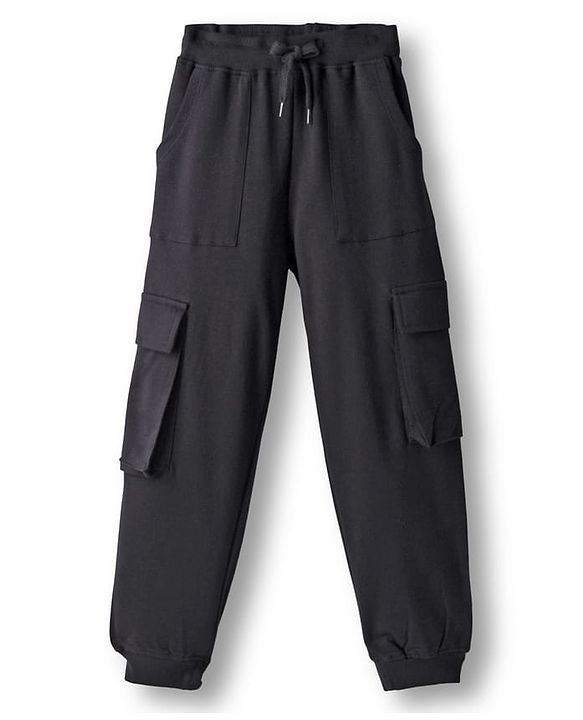 Pine Kids Single Jersey Knit Half Drop Shoulder Sleeves Top & Pant Set with Great Things Await Print - Black