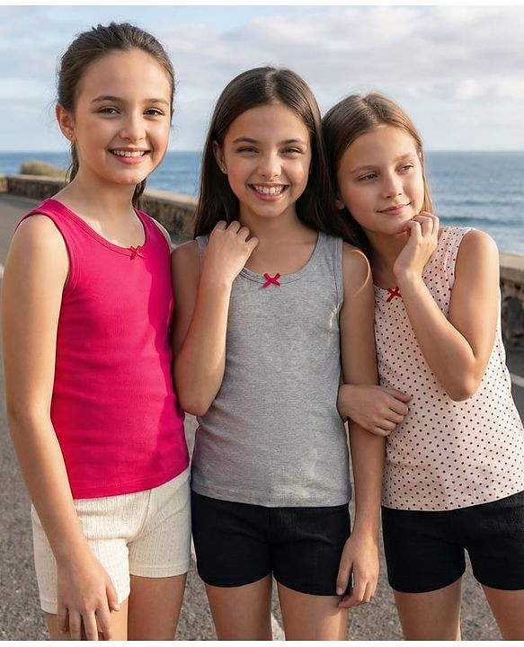 Pine Kids Knit Sleeveless Vests With Polka Dots Print Pack Of 3 (Colour May Vary)