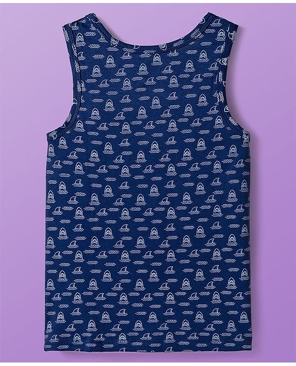 Pine Kids Cotton Knit Sleeveless Vests With Stripes & Sea Life Print Pack Of 3 (Colour May Vary)