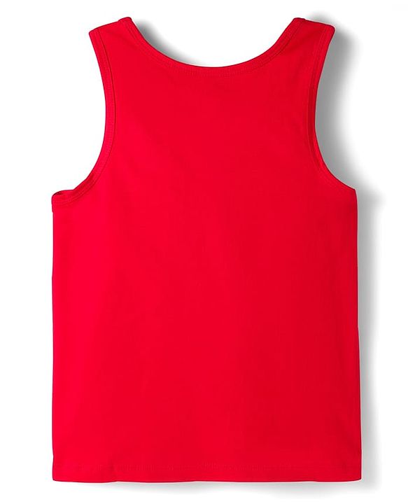 Pine Kids Cotton Knit Sleeveless Solid Assorted Vests Pack of 3 - Aqua Blue Red & Navy Blue