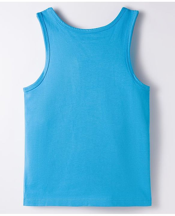 Pine Kids Cotton Knit Sleeveless Solid Assorted Vests Pack of 3 - Aqua Blue Red & Navy Blue