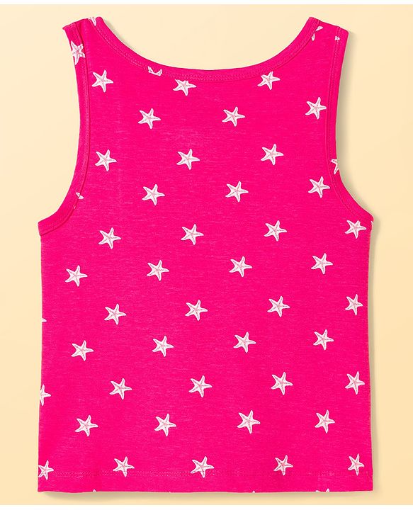 Pine Kids Cotton Knit Sleeveless Vests With Star Print Pack Of 3 (Colour May Vary)