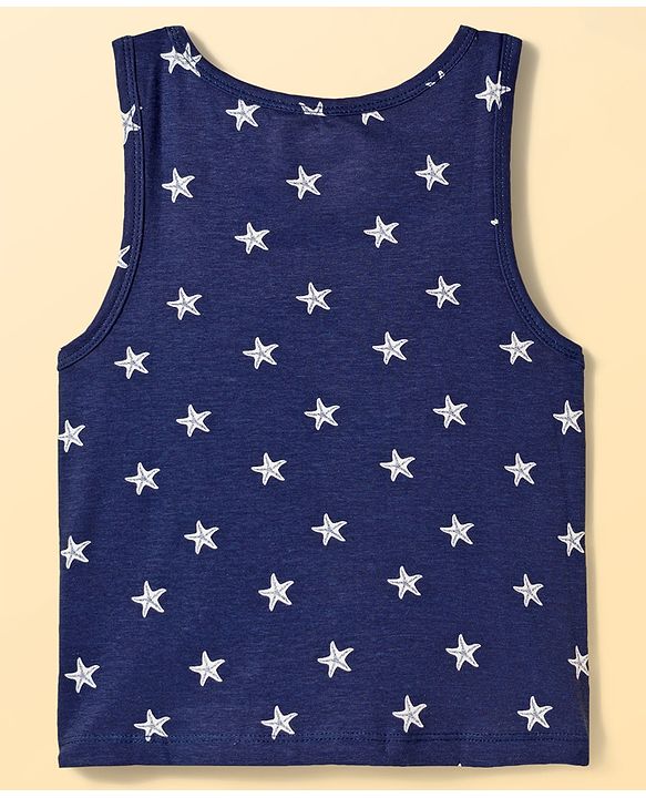 Pine Kids Cotton Knit Sleeveless Vests With Star Print Pack Of 3 (Colour May Vary)