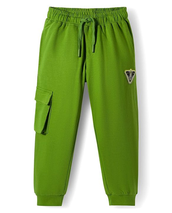 Pine Kids Single Jersey Knit Half Sleeves T-Shirt & Lounge Pant With Space Theme Print - Black & Green