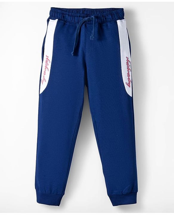 Pine Kids Single Jersey Knit Half Sleeves T-Shirt & Lounge Pant Set With Text Print - Lime Green & Navy Blue