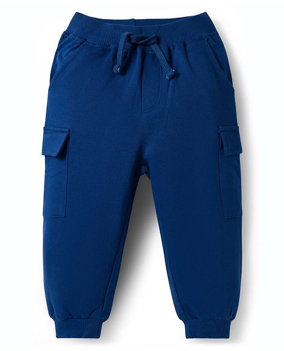 Babyhug Single Jersey Full Raglan Sleeves Sweatshirt and Lounge Pant Set with Penguin & Good Day Text Print - Red & Navy Blue