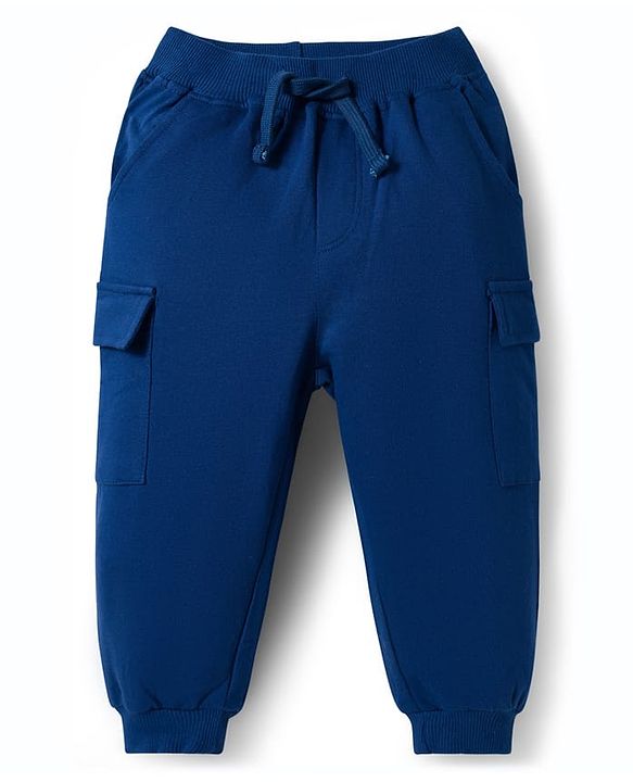 Babyhug Single Jersey Full Raglan Sleeves Sweatshirt and Lounge Pant Set with Penguin & Good Day Text Print - Red & Navy Blue