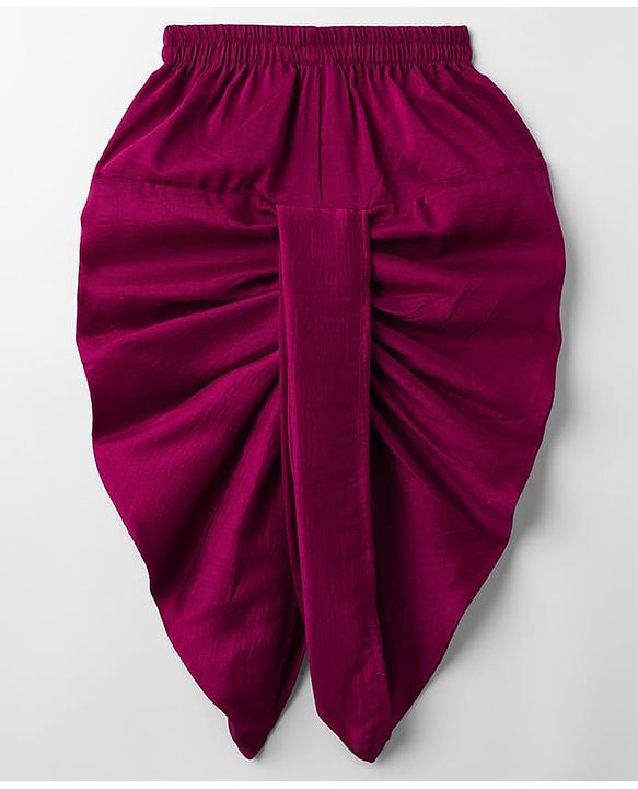 Babyhug Rayon Woven Full Sleeves Solid Kurta Dhoti Set with Sequenced Nehru Jacket - Magenta Pink