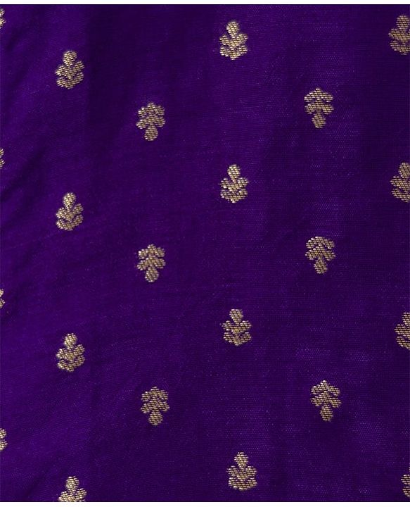 Babyhug Brocade Woven Full Sleeves Kurta Dhoti Set With Floral Foil Print - Purple