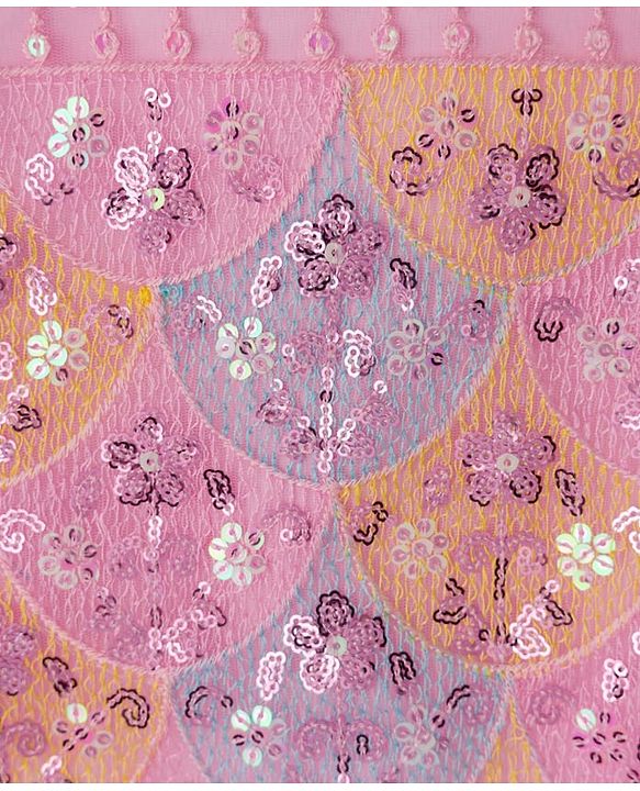 Babyhug Georgette Woven Frill Sleeves Choli Lehenga Set with Dupatta Embroidery & Sequin Detailing - Pink