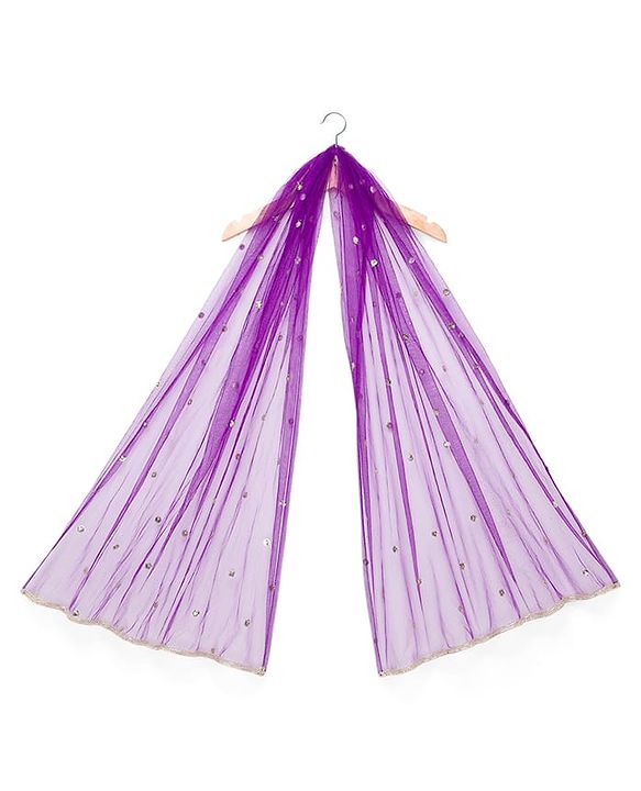 Babyhug Woven Three Fourth Sleeves  Embroidered Choli Lehenga Set with Dupatta - Purple