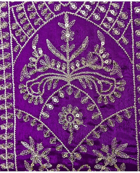 Babyhug Woven Three Fourth Sleeves  Embroidered Choli Lehenga Set with Dupatta - Purple