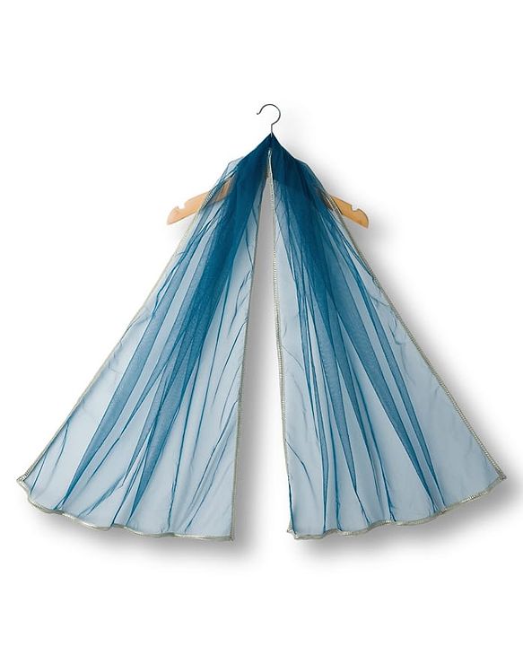 Babyhug Georgette Woven Half Sleeves Choli Lehenga & Dupatta Set With Sequin Detailing & Embriodery - Teal Blue
