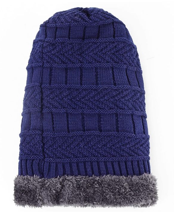 Pine Kids Knit Woollen Cap Cloves & Muffler Set Navy Blue - Diameter 18 cm