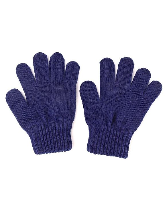 Pine Kids Knit Woollen Cap Cloves & Muffler Set Navy Blue - Diameter 18 cm