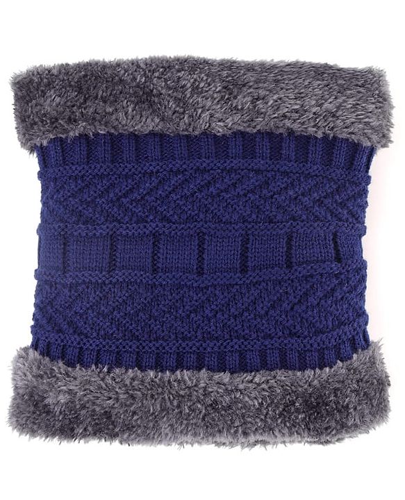 Pine Kids Knit Woollen Cap Cloves & Muffler Set Navy Blue - Diameter 18 cm