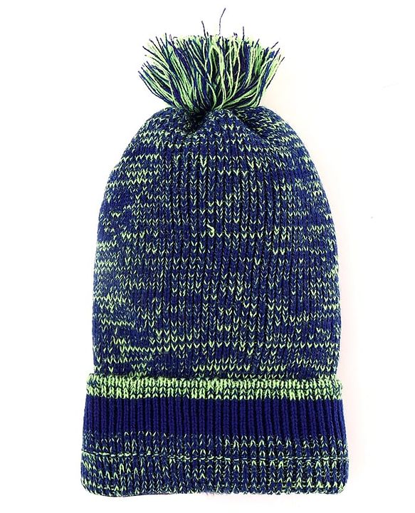 Pine Kids Knit Woolen Cap & Cloves Set Navy Blue - Diameter 18 cm