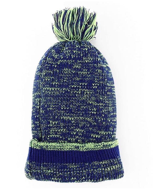Pine Kids Knit Woolen Cap & Cloves Set Navy Blue - Diameter 18 cm