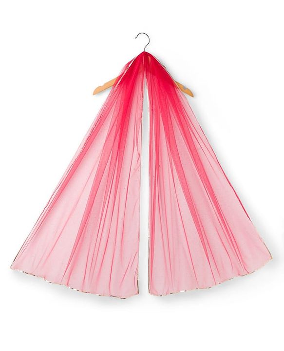 Pine Kids Cotton Woven Half Sleeves Kurta Churidar & Dupata Set With Floral Print - Coral