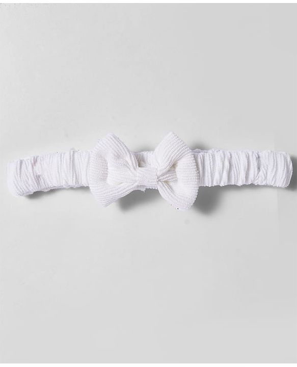 Babyhug Cotton Woven Full Sleeves Frock With Inner Tee & Polka Dot Print & Head Band - Peach & White