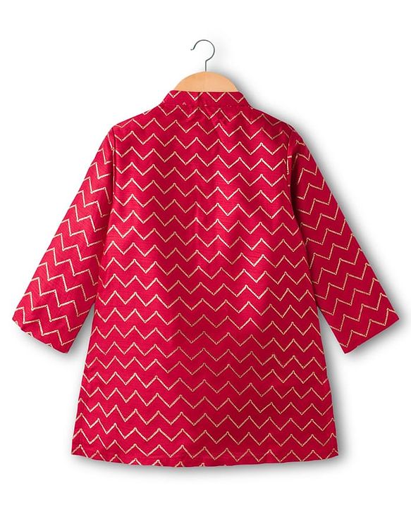 Babyhug Georgette Woven Full Sleeves Printed Kurta Dhoti Set - Maroon