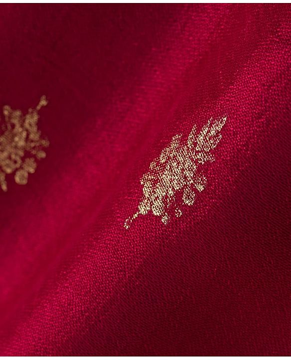 Babyhug Brocade Woven Full Sleeves Kurta Dhoti Set With Floral Foil Print - Red