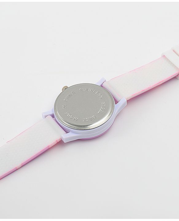 Babyhug Free Size Analog Watch with Butterfly Print - Purple