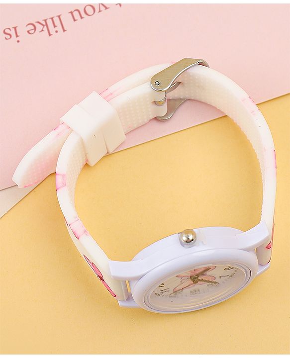 Babyhug Free Size Analog Watch with Butterfly Print - Purple