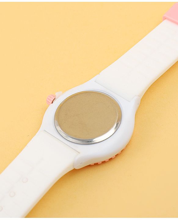 Babyhug Free Size Analog Watch with Unicorn Print - White & Pink