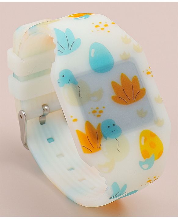 Babyhug Free Size Digital Watch with Baby Dino Print - Multicolor