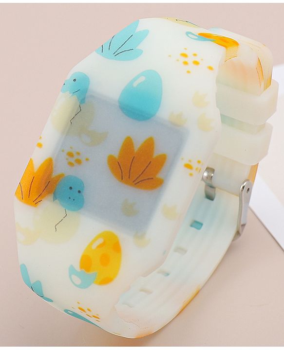 Babyhug Free Size Digital Watch with Baby Dino Print - Multicolor