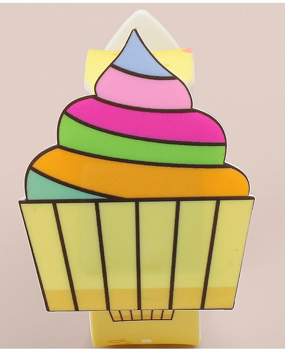 Babyhug Free Size Digital Watch with Cupcake Print - Yellow