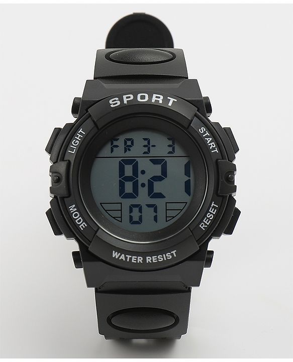 Babyhug Free Size Solid Digital Watch - Black