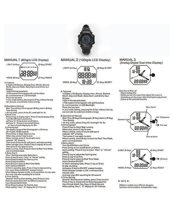 Babyhug Free Size Solid Digital Watch - Black