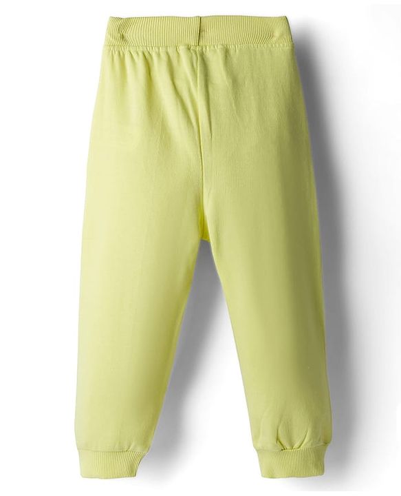 Babyhug Single Jersey Knit Full Sleeves Striped T-Shirt & Lounge Pant Set With Polar Bear Print - Lavender & Lime Green