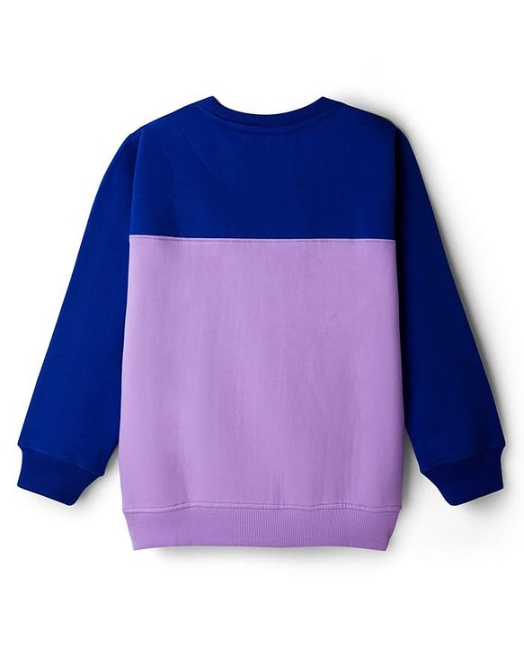Pine Kids Cotton Knit Full Sleeves Solid Color Cut & Sew Pullover Sweatshirt -  Lavender & Blue