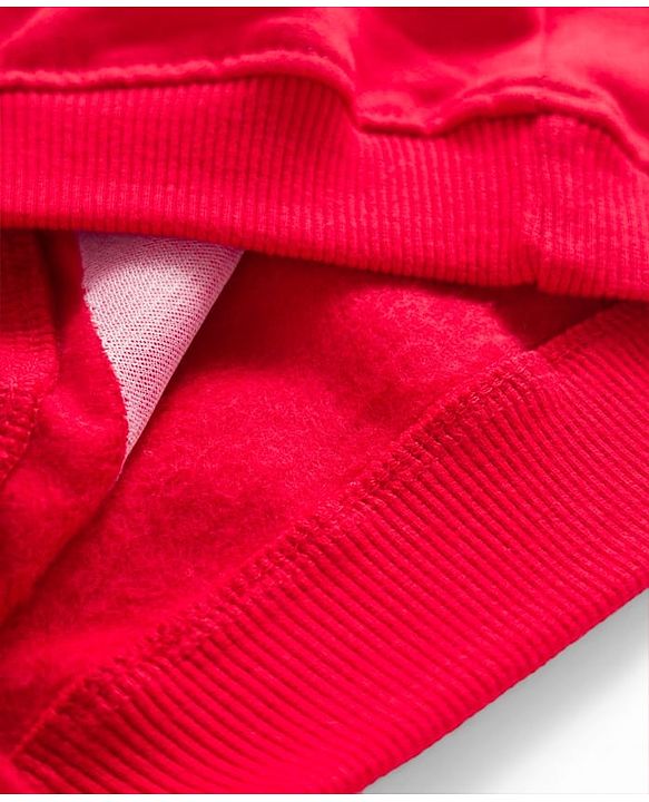 Babyhug Fleece Knit Full Sleeves Sweatshirt with Sequin Heart Design - Red