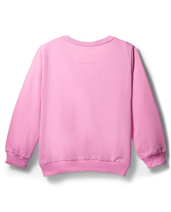Pine Kids Cotton Knit Full Sleeves Sweatshirt With Sequin Detailing - Pink