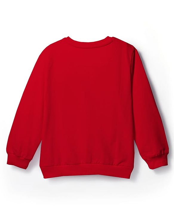 Pine Kids Cotton Knit Full Sleeves Sweatshirt With Sequin Detailing - Red